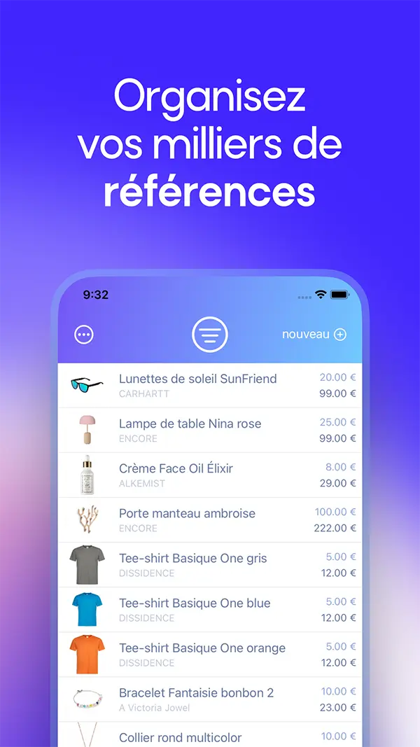 Catalogue milliers de références
