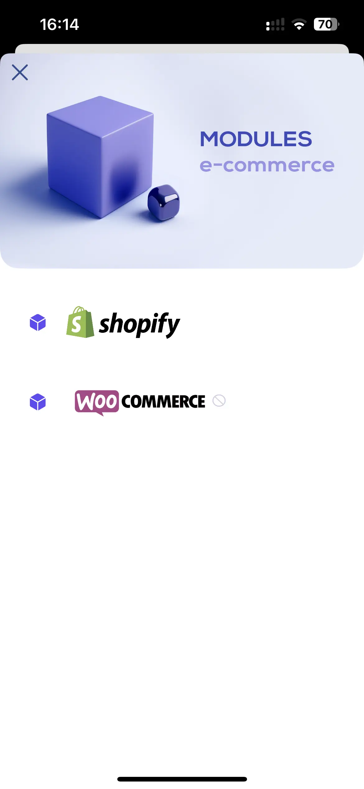 menu de la caisse Shopify